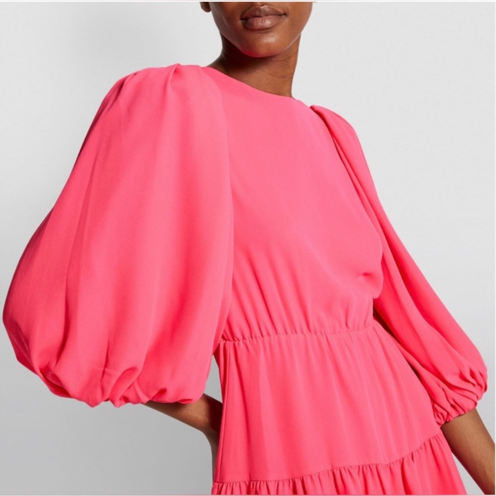 Alice + Olivia Shayla Pleated-sleeve Mini Dress